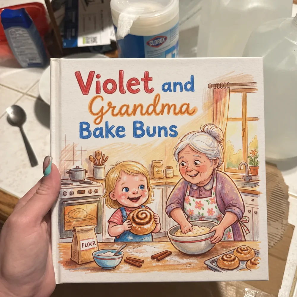 Illustrerende eksempel · Wonder Book Gifts (USA) : Violet og Bestemor baker boller