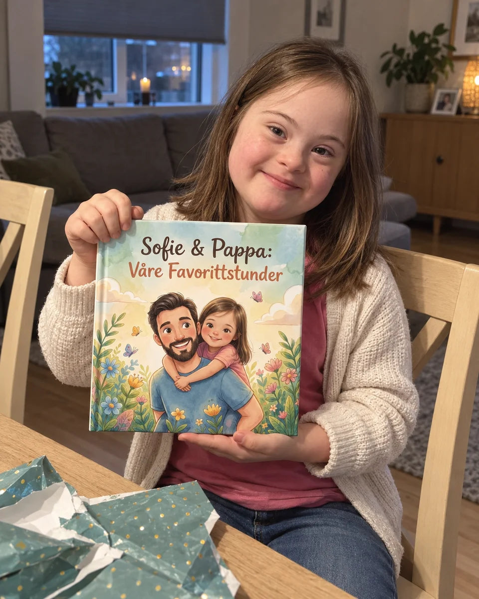 Illustrerende eksempel · Wonder Book Gifts (USA) : Sofie og Pappa