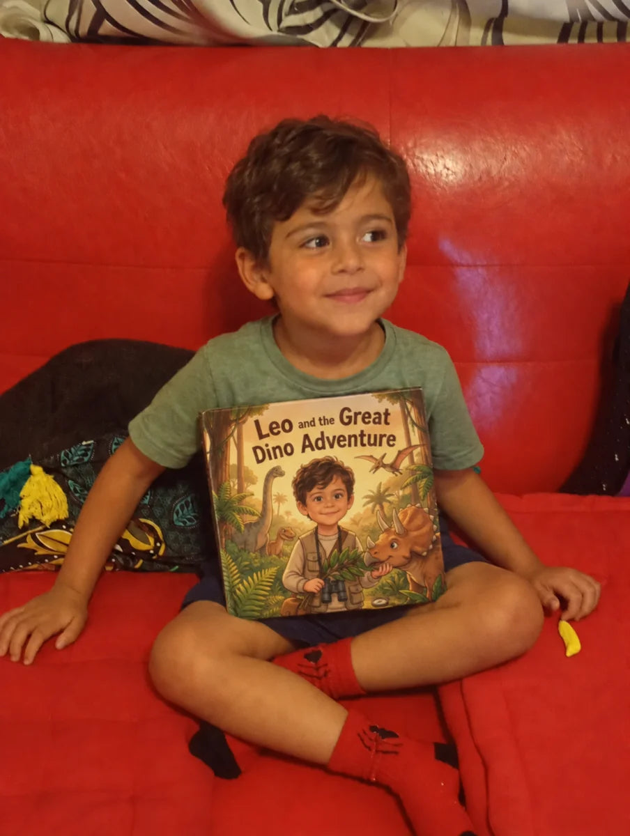 Illustrerende eksempel · Wonder Book Gifts (USA) : Leos dinosaureventyr